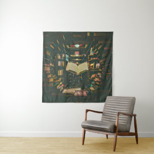 Book lover artwork tapestry