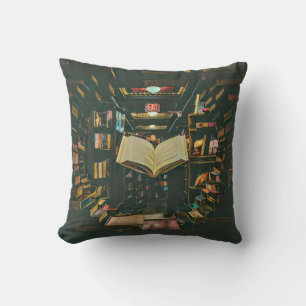 Book lover artwork throw pillow