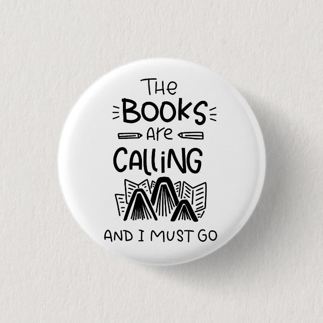 Book Lover, Bookworm, Librarian Button (Front)