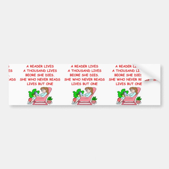 book lover bumper sticker (Front)