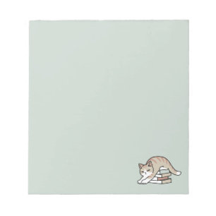 Book Lover Cat Illustration - Curled Up & Cozy Notepad