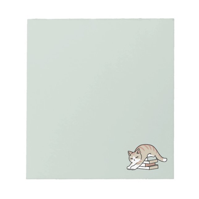 Book Lover Cat Illustration - Curled Up & Cozy Notepad (Front)
