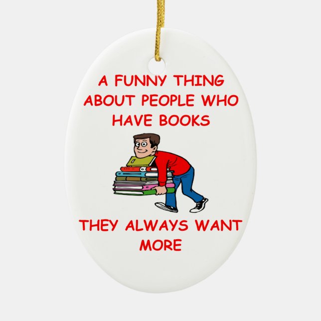 book lover ceramic ornament (Front)