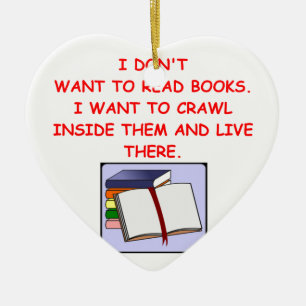book lover ceramic ornament