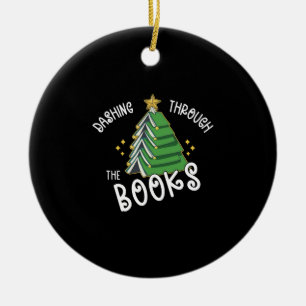 Book Lover Christmas Tree Holiday Reading Ceramic Ornament