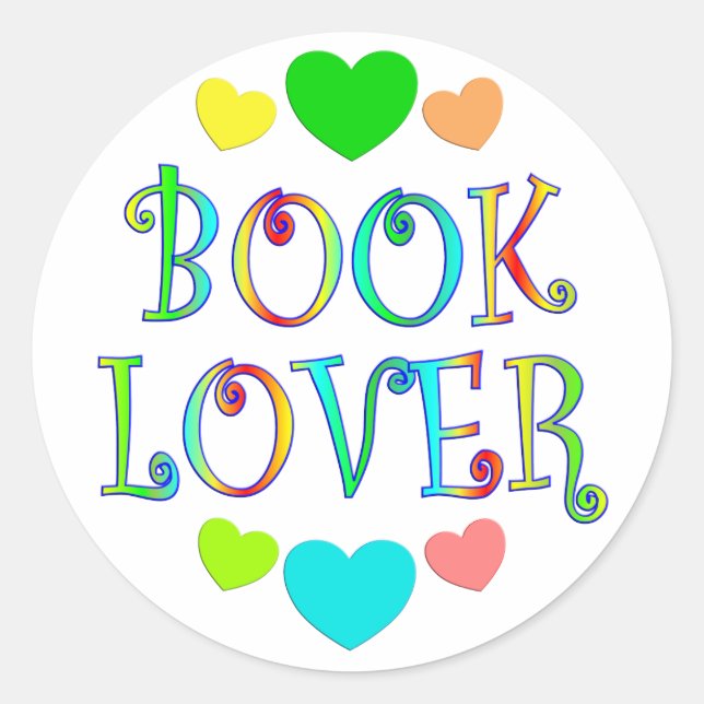 Book Lover Classic Round Sticker (Front)