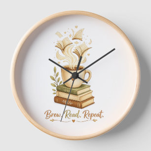 book lover Cozy Coffee & clock
