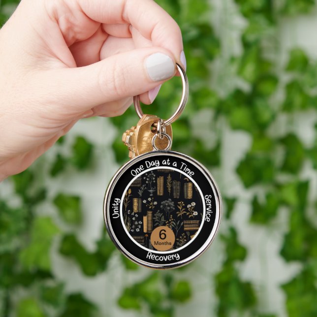 Book Lover - Custom Sobriety Gift Keychain (Hand)