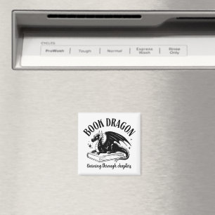 Book Lover Dragon Fantasy Bookish Saying Magnet