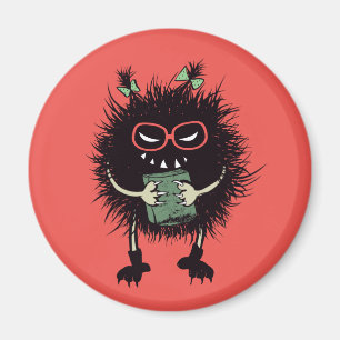 Book Lover Evil Bug Funny Character Magnet