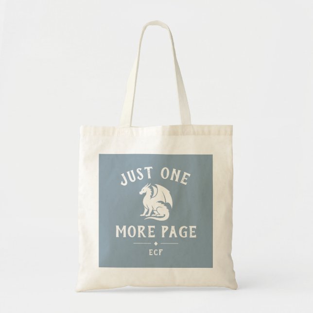 Book Lover Fantasy Dragon Monogram Tote Bag (Front)