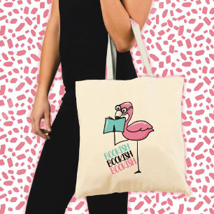 Book Lover Flamingo  Tote Bag
