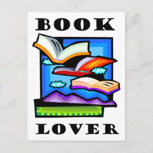 "Book Lover" - Flying books & pages for reading Postcard