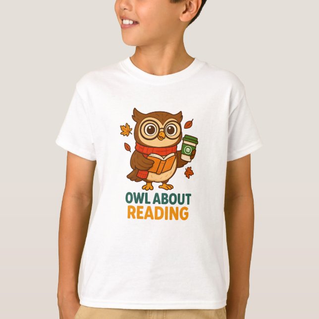 Book Lover Funny Pun Tee Owl About Reading Shirt  (Front)