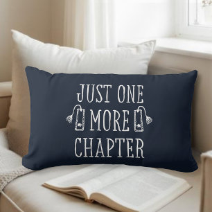 Book Lover Funny Saying Navy Blue Gift Lumbar Pillow