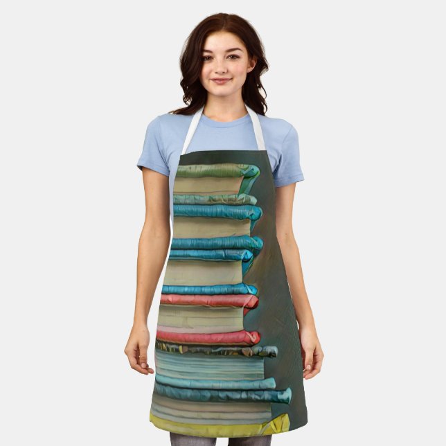 Book lover gift apron (Worn)