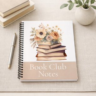 Book Lover Gift Floral Book Club Notebook