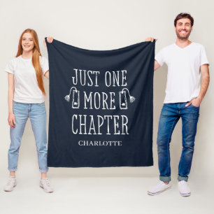 Book Lover Gift Funny Saying Navy Personalized Fleece Blanket