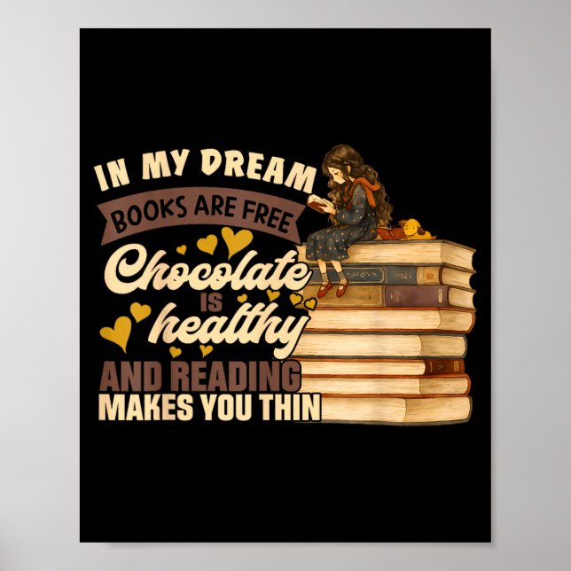 Book Lover Gift Reading Gift Sweet Chocolate Lover Poster (Front)