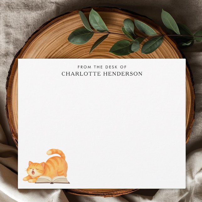 Book Lover Ginger Cat Personalized  Card (Creator Uploaded)