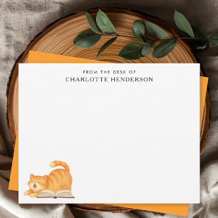 Book Lover Ginger Cat Personalized  Card