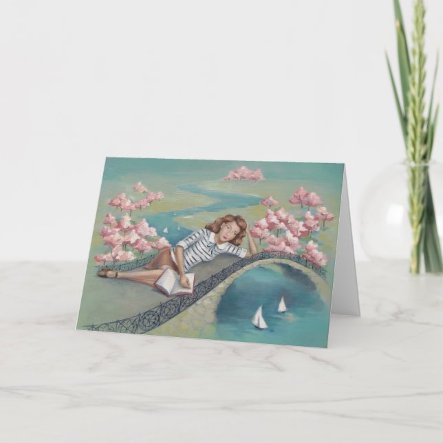 Book Lover Girl Art Card (Front)
