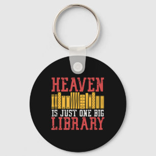 Book Lover Heaven Is Just One Big Library Graphic Keychain