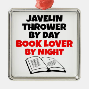Book Lover Javelin Thrower Metal Ornament