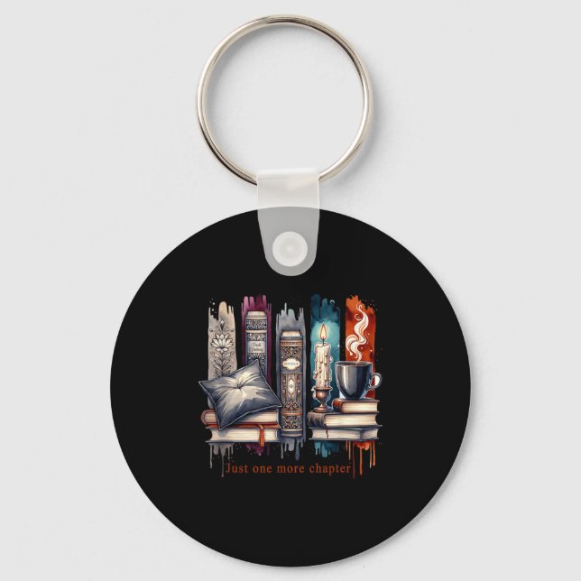 Book Lover, Just One More Chapter Funny Gift Men,  Keychain (Front)