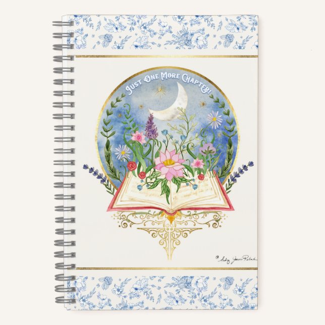 Book Lover Just One More Chapter Watercolor Floral (Front)