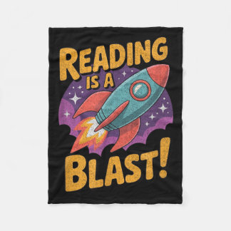 Book Lover Kids and Adults Reading is a Blast Fleece Blanket