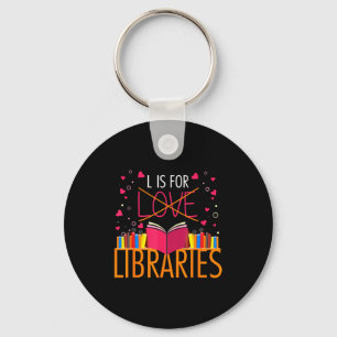 Book Lover L Is For Libraries Librarian Valentines Keychain