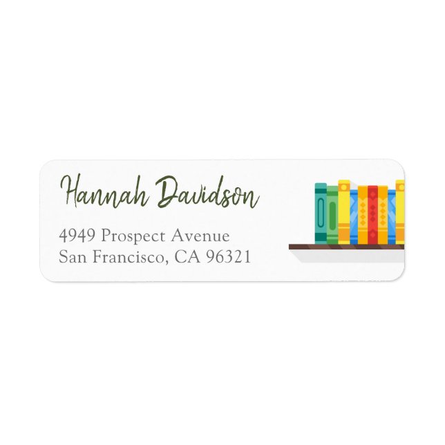 Book Lover Librarian Bibliophile Return Address (Front)