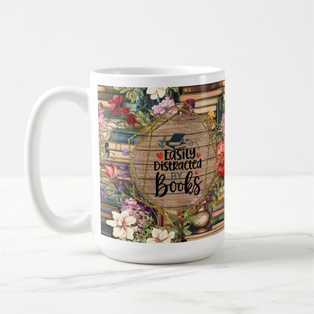 Book Lover Mug, Readers Cup Gift, Books Reads (Left)