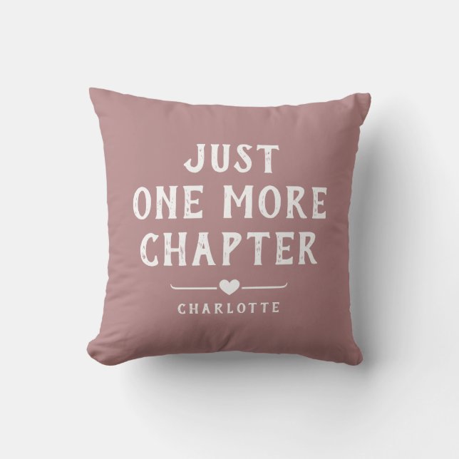 Book Lover Personalized Dusty Pink Romance Reader Throw Pillow (Front)
