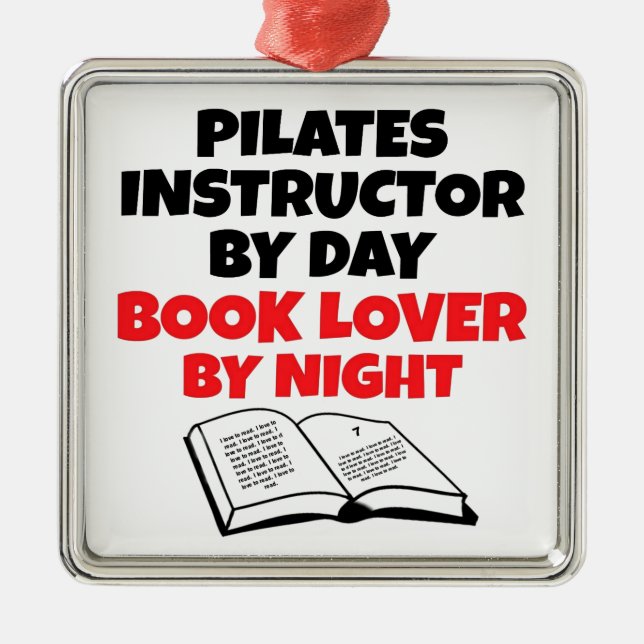 Book Lover Pilates Instructor Metal Ornament (Front)