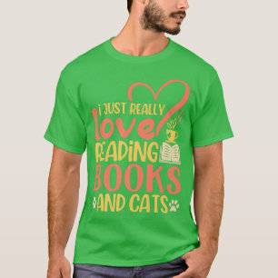 Book Lover Quote Cat Lover Pun Book Reading Tet De T-Shirt