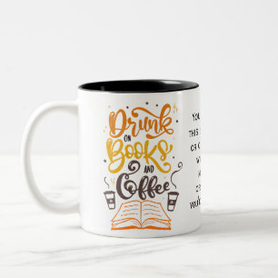 Book Lover, Reader, Gift for Booknerd Two-Tone Coffee Mug
