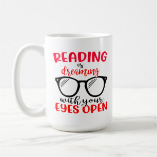 Book Lover Reading Glasses Nerd Bookworm Coffee Mug