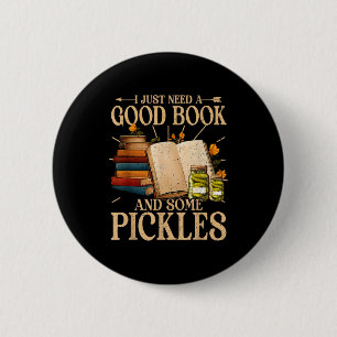 Book lover reading need a good book and some 2 inch round button