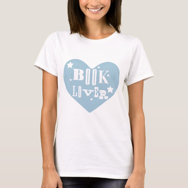 Book Lover reading with heart T-Shirt (Front)