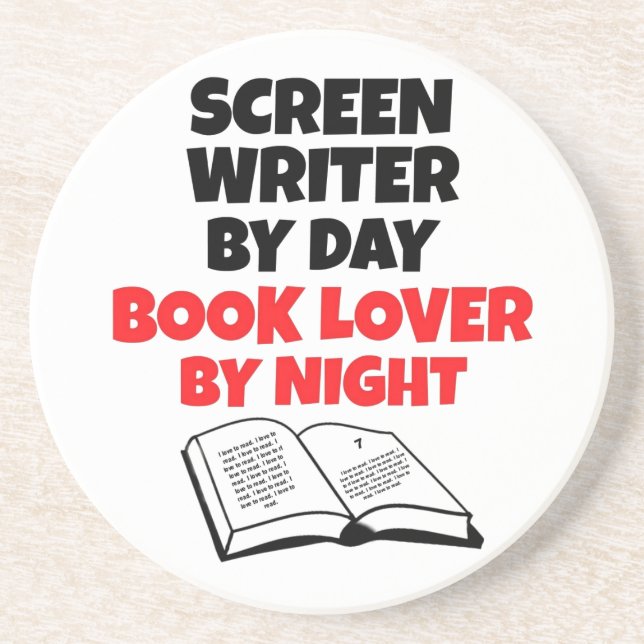 Book Lover Screen Writer Coaster (Front)