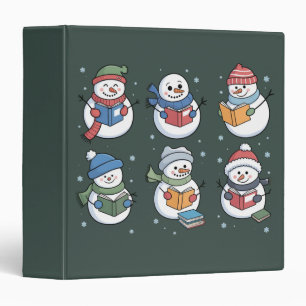 Book Lover Snowman Reading Gift Teacher Winter  Binder