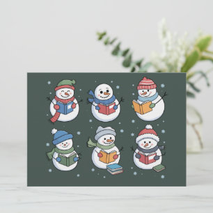 Book Lover Snowman Reading Gift Teacher Winter  Invitation