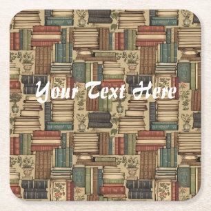 Book Lover   Square Paper Coaster