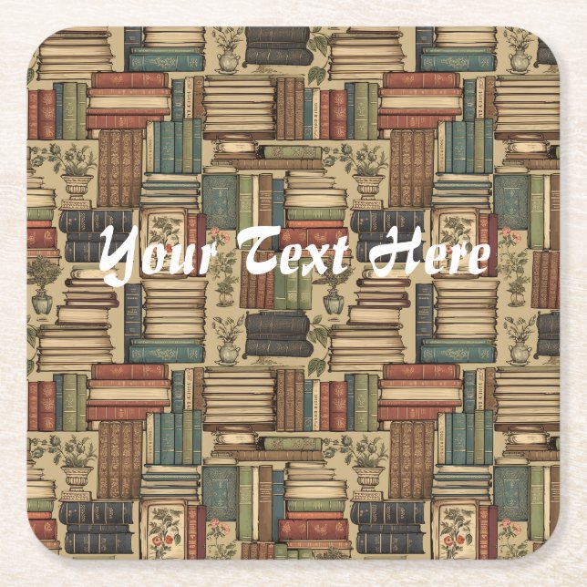 Book Lover   Square Paper Coaster (Front)