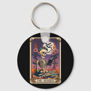 Book Lover Tarot Card The Reader Mystic Funny Skel Keychain