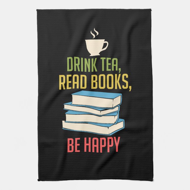 Book Lover - Tea Books Happy Kitchen Towel (Vertical)