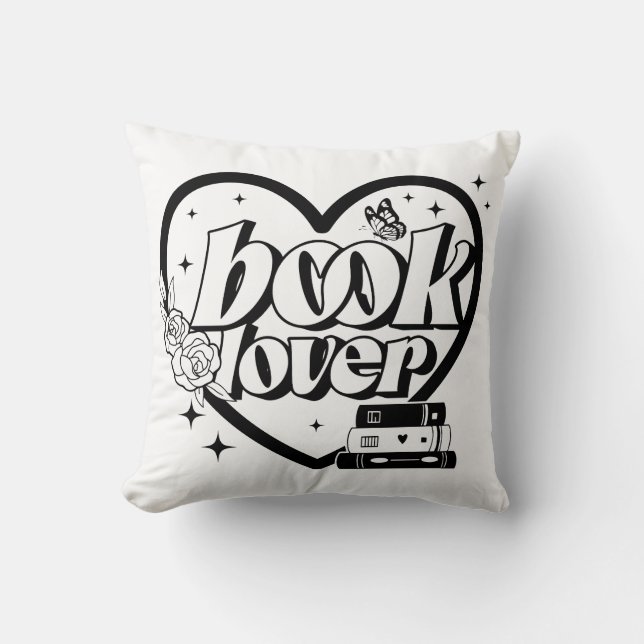 Book Lover Throw Pillow (Front)