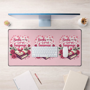 Book Lover Valentine Romantic Reading Aesthetic Desk Mat
